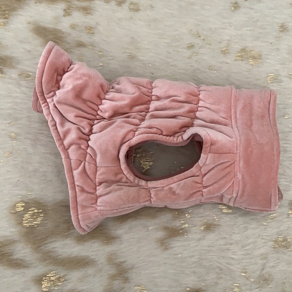 Other - Pink Velour Dog Jacket - Small